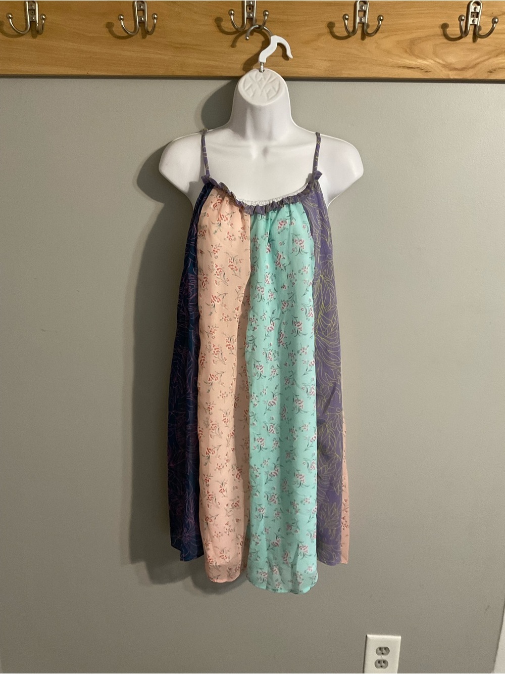 Ces Femme Patchwork Floral Chemise Summer Dress Large Junior